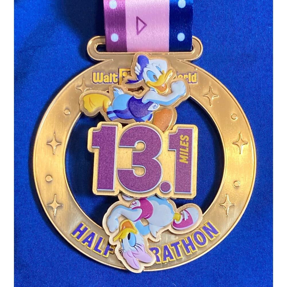 2024 Walt Disney World Marathon Medal with Ribbon 13.1 Mile Rotating Characters